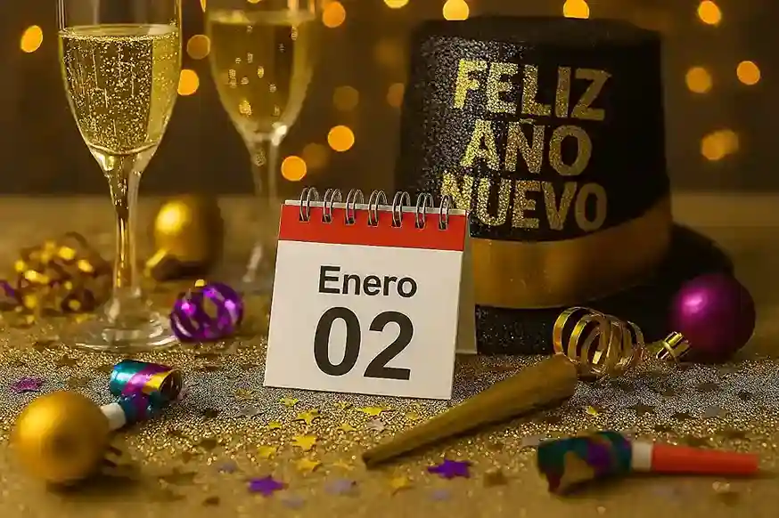 Feriado extensión de Año Nuevo 02 de Enero Celebración del Feriado extensión de Año Nuevo 02 de Enero